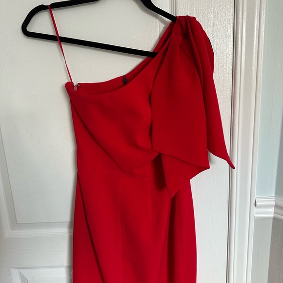 NWT Dress the Population Vibrant Red One-Shoulder Dress - Size XXS - Picture 12 of 13